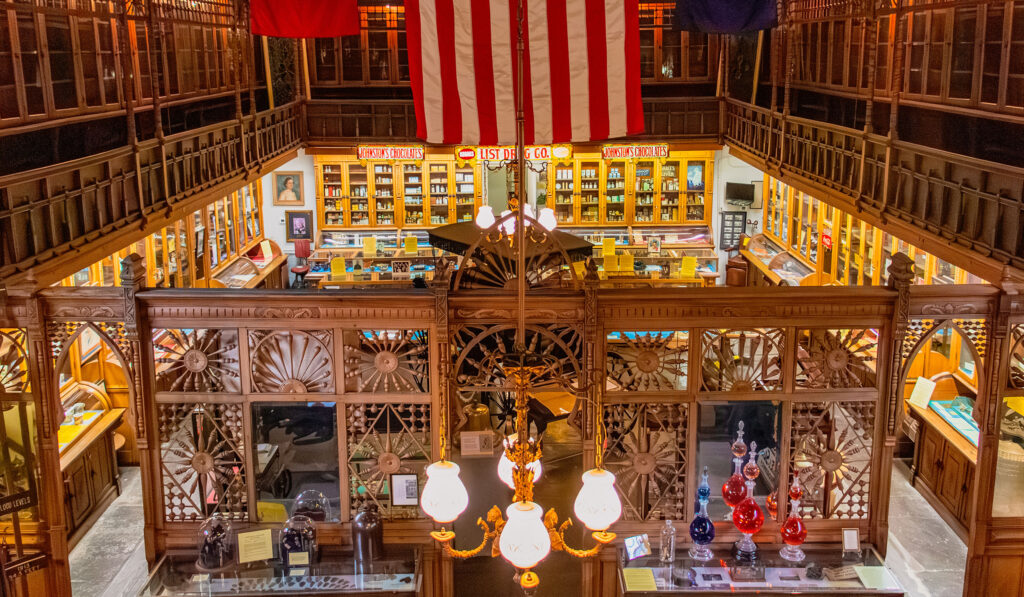 The beautiful, ornate lobby of the Museum